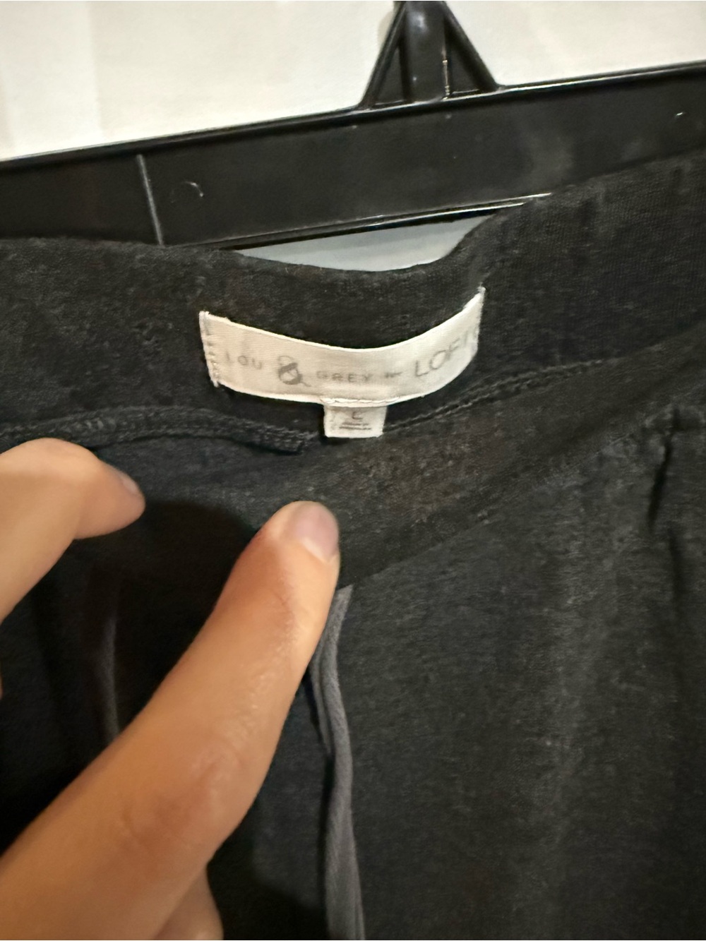 Lou & Grey LOFT Charcoal Gray Drawstring Lounge Pants - size L - Picture 3 of 3
